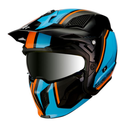 CASQUE STREETFIGHTER ORANGE BLEU NOIR